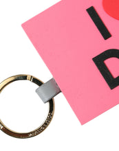 Load image into Gallery viewer, Dolce &amp; Gabbana Pink Silicone DG Logo Gold Brass Keychain
