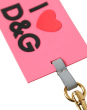 Load image into Gallery viewer, Dolce &amp; Gabbana Pink Silicone DG Logo Gold Brass Keychain
