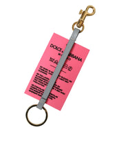 Load image into Gallery viewer, Dolce &amp; Gabbana Pink Silicone DG Logo Gold Brass Keychain
