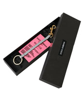 Load image into Gallery viewer, Dolce &amp; Gabbana Pink Silicone DG Logo Gold Brass Keychain
