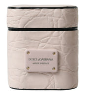 Load image into Gallery viewer, Dolce &amp; Gabbana Light Pink Calf Leather Metal Logo Plaque Airpods Case
