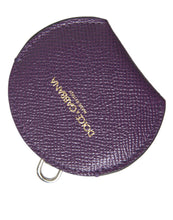 Load image into Gallery viewer, Dolce &amp; Gabbana Purple Calfskin Leather Round Logo Hand Mirror Holder
