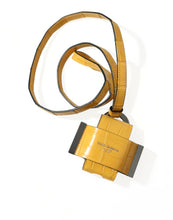 Load image into Gallery viewer, Dolce &amp; Gabbana Yellow Crocodile Leather Logo Print Lanyard Keychain
