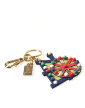 Load image into Gallery viewer, Dolce &amp; Gabbana Multicolor Gold Tone Carretto Keychain Keyring
