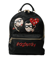 Load image into Gallery viewer, Dolce &amp; Gabbana Black #DGFAMILY Embellished Backpack VULCANO Bag
