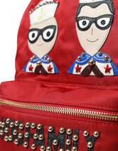 Load image into Gallery viewer, Dolce &amp; Gabbana Red #DGFAMILY Embellished Backpack VULCANO Bag
