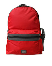 Load image into Gallery viewer, Dolce &amp; Gabbana Red Nylon Leather DG Logo School Backpack Bag
