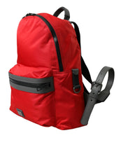 Load image into Gallery viewer, Dolce &amp; Gabbana Red Nylon Leather DG Logo School Backpack Bag
