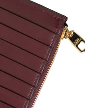 Load image into Gallery viewer, Dolce &amp; Gabbana Maroon Leather DG Amore Zip Card Holder Wallet
