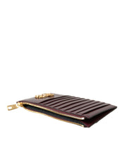 Load image into Gallery viewer, Dolce &amp; Gabbana Maroon Leather DG Amore Zip Card Holder Wallet
