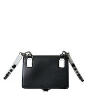 Load image into Gallery viewer, Dolce &amp; Gabbana Black White Leather Crystal Embellished Cardholder Wallet
