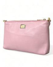 Load image into Gallery viewer, Dolce &amp; Gabbana Pink Floral Embroidered Leather Chain Clutch Bag
