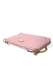 Load image into Gallery viewer, Dolce &amp; Gabbana Pink Floral Embroidered Leather Chain Clutch Bag
