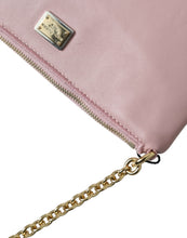 Load image into Gallery viewer, Dolce &amp; Gabbana Pink Floral Embroidered Leather Chain Clutch Bag
