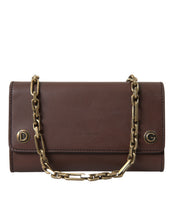 Load image into Gallery viewer, Dolce &amp; Gabbana Brown Calf Leather Logo Embossed Shoulder Bags
