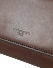 Load image into Gallery viewer, Dolce &amp; Gabbana Brown Calf Leather Logo Embossed Shoulder Bags
