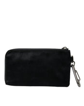 Load image into Gallery viewer, Dolce &amp; Gabbana Black Nylon Logo Plaque Keyring Pouch Clutch Bags
