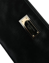 Load image into Gallery viewer, Dolce &amp; Gabbana Black Nylon Logo Plaque Keyring Pouch Clutch Bags
