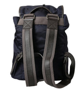 Load image into Gallery viewer, Dolce &amp; Gabbana Blue Brown Nylon Leather Rucksack Backpack Bag
