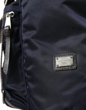 Load image into Gallery viewer, Dolce &amp; Gabbana Blue Brown Nylon Leather Rucksack Backpack Bag
