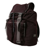 Load image into Gallery viewer, Dolce &amp; Gabbana Maroon Brown Nylon Leather Rucksack Backpack Bag
