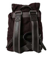 Load image into Gallery viewer, Dolce &amp; Gabbana Maroon Brown Nylon Leather Rucksack Backpack Bag
