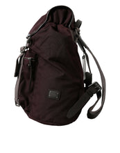 Load image into Gallery viewer, Dolce &amp; Gabbana Maroon Brown Nylon Leather Rucksack Backpack Bag
