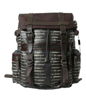 Load image into Gallery viewer, Dolce &amp; Gabbana Black Brown Canvas Leather Rucksack Backpack Bag
