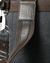 Load image into Gallery viewer, Dolce &amp; Gabbana Black Brown Canvas Leather Rucksack Backpack Bag
