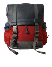 Load image into Gallery viewer, Dolce &amp; Gabbana Red Gray Nylon Leather Rucksack Backpack Bag
