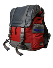 Load image into Gallery viewer, Dolce &amp; Gabbana Red Gray Nylon Leather Rucksack Backpack Bag
