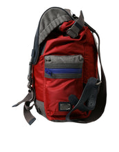 Load image into Gallery viewer, Dolce &amp; Gabbana Red Gray Nylon Leather Rucksack Backpack Bag
