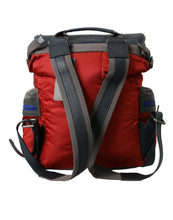 Load image into Gallery viewer, Dolce &amp; Gabbana Red Gray Nylon Leather Rucksack Backpack Bag
