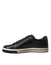 Load image into Gallery viewer, Dolce &amp; Gabbana Black Croc Exotic Leather Men Casual Sneakers Shoes
