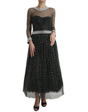 Load image into Gallery viewer, Dolce &amp; Gabbana Black Crystal Embellished A-line Gown Dress
