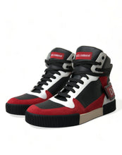 Load image into Gallery viewer, Dolce &amp; Gabbana Black Red Leather High Top Miami Sneakers Shoes
