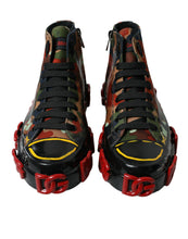 Load image into Gallery viewer, Dolce &amp; Gabbana Multicolor Camouflage High Top Sneakers Shoes
