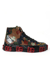 Load image into Gallery viewer, Dolce &amp; Gabbana Multicolor Camouflage High Top Sneakers Shoes
