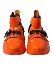 Load image into Gallery viewer, Dolce &amp; Gabbana Orange Multi Panel Chunky High Top Sneakers Shoes
