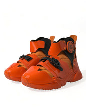 Load image into Gallery viewer, Dolce &amp; Gabbana Orange Multi Panel Chunky High Top Sneakers Shoes
