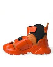 Load image into Gallery viewer, Dolce &amp; Gabbana Orange Multi Panel Chunky High Top Sneakers Shoes
