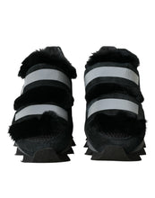 Load image into Gallery viewer, Dolce &amp; Gabbana Black Fur Embellished Suede Sneakers Shoes
