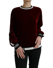 Load image into Gallery viewer, Dolce &amp; Gabbana Bordeaux Velvet Round Neck Pullover Sweater
