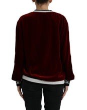 Load image into Gallery viewer, Dolce &amp; Gabbana Bordeaux Velvet Round Neck Pullover Sweater
