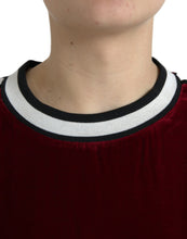 Load image into Gallery viewer, Dolce &amp; Gabbana Bordeaux Velvet Round Neck Pullover Sweater
