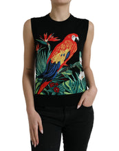 Load image into Gallery viewer, Dolce &amp; Gabbana Black Jungle Crew Neck Sleeveless Tank Top
