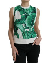 Load image into Gallery viewer, Dolce &amp; Gabbana White Banana Leaf Print Crew Neck Tank Top
