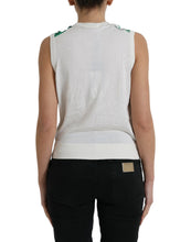 Load image into Gallery viewer, Dolce &amp; Gabbana White Banana Leaf Print Crew Neck Tank Top
