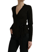 Load image into Gallery viewer, Dolce &amp; Gabbana Black Wool V-neck Crossed Cardigan Sweater
