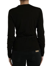 Load image into Gallery viewer, Dolce &amp; Gabbana Black Wool V-neck Crossed Cardigan Sweater
